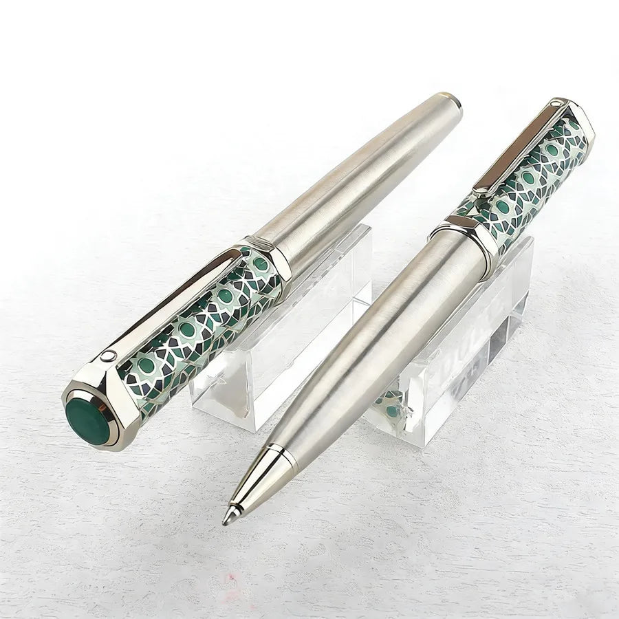 Luxury Metal Rollerball Pen 0.7mm Blue Ink Steel Gold Business Signature Pens for School Office Writing Supplies Stationery