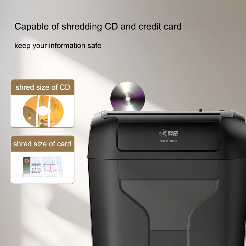 Desktop P4 10 Sheets Paper Shredder Household Small Office Automatic Cross Cut CD Paper Shredding Machine
