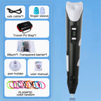 3D Pen With LCD Screen Compatible PLA Filament Toys 3D Drawing Printing Pen for Children DIY Christmas Birthday Gift