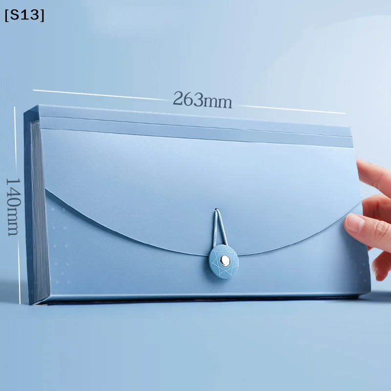 13 Pockets Expanding Folder Accordion Document Organizer Check Receipts Bill Card Ticket Holder Expandable PP Wallet Case[S13]