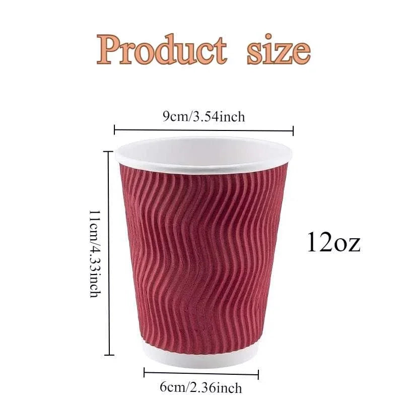 20/30/50PCS Disposable Paper Cups Disposable Corrugated Paper Cups Suitable Birthday Parties Weddings Christmas Parties