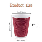 20/30/50PCS Disposable Paper Cups Disposable Corrugated Paper Cups Suitable Birthday Parties Weddings Christmas Parties