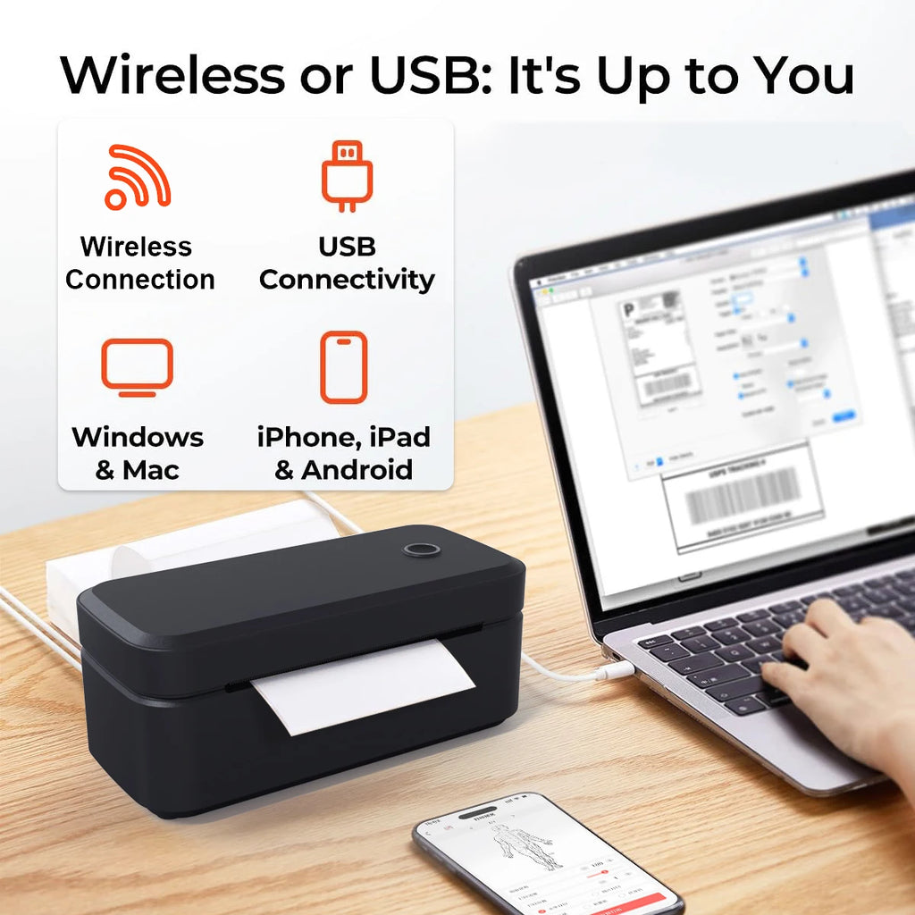 Marklife X4 Thermal Label Printer Portable Printer for 4x6 Mailing Packages Printing Bluetooth & Automatic Label Recognition