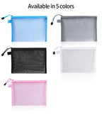 Nylon Mesh File Bag A4 A5 A6 Transparent Zipper Test Paper Information Bag Office Student Pen Bag Subject Bag Puzzle Storage Bag