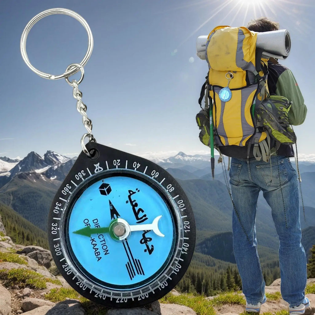 Muslim Qibla Compass Portable Outdoor Compasses For Hiking Direction Eid Pray Keychain Decor For Camping Backpacking Hiking