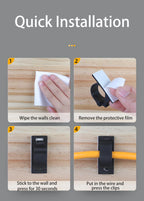 20PCS Self-Adhesive Cable Organizer Clips Management Wire Holder USB Winder Desktop Line Clamp Sticky Adjustable LY-4/6/8 Black