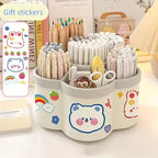 Large Capacity 360° Rotating Pen Holder Multifunctional Desktop Organizer for Stationery  Storage Box Multiple Office Supplies