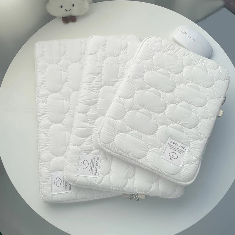 New Cloud Laptop Sleeve Ipad Bag Cotton Large Capacity Storage Embroidery 11/13/14 /15 15.6 16 Inch Notebook Pouch