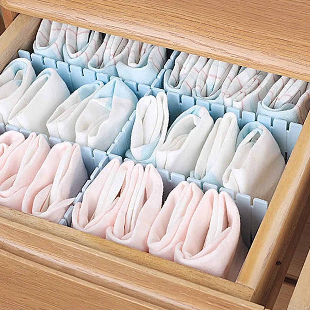 4Pcs Drawer Storage Dividers Sock Compartment Box Free Combination Plastic Partition Board Underwear Grid Divider Organizer Cosmetics Miscellaneous Compartment Box