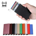 Rfid Metal Credit Card Holder Luxury Men Minimalist Wallet Cardholder Case Bag Business Supplies Card Storage Box Organizer Mini