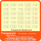 Custom Transparent Self-adhesive Baby Name Sticker Customised Kindergarten Tag in Hebrew Personalized Waterproof Stickers Label