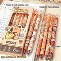 6Pcs Cute Capybara Gel Pen Set Kawaii Quick Drying Erasable Blue Ink Pens For School Office Stationery Supplies