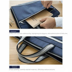 Versatile Canvas A4 Documents File Bag Large Capacity Double Zipper Accordion Folder 12-Layer Business Briefcase