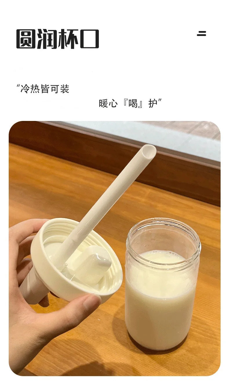 500/800ML Large-capacity Straw Cup, Food-grade Transparent PP Material,Portable Ins Style Water Cup, Juice Milk Tea Cup
