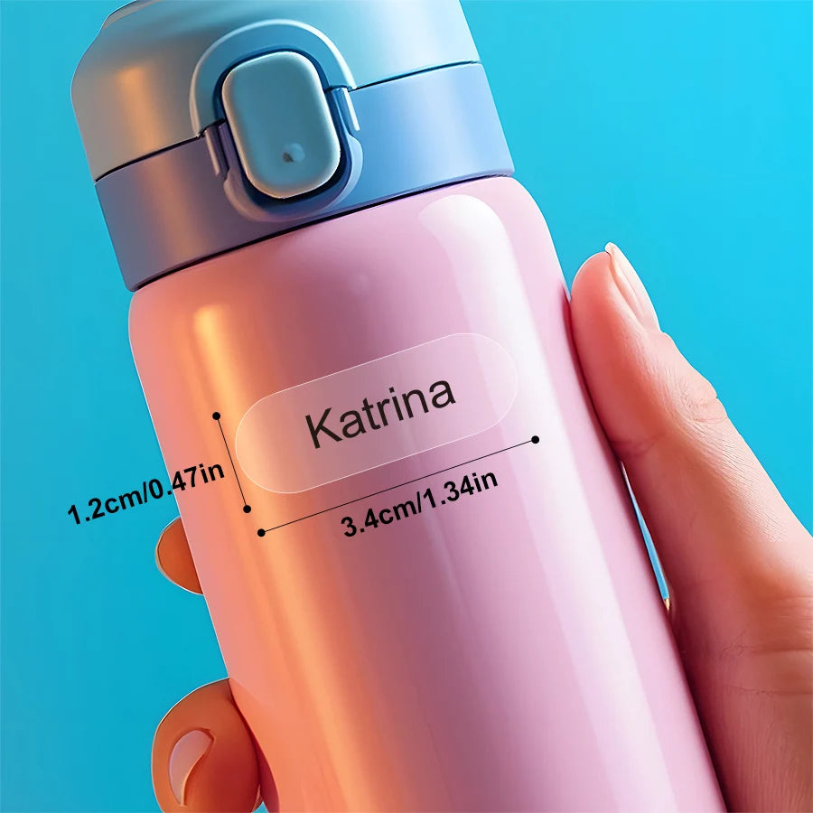 Personalized School Waterproof Stickers-Custom Name Labels for Kids, Multilingual DIY Crafts & Sports Bottle Tags