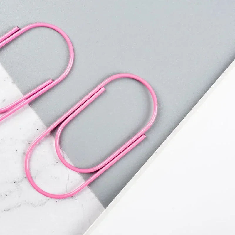 Factory Supply 25pcs/15pcs 50x25mm Large Size Paper Clips 4 Colors Available Large Wide Paper Clips on Promotion