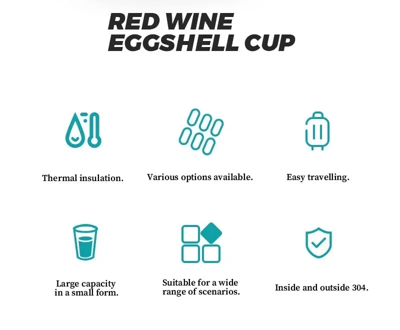 360ml Stainless Steel Eggshell Wine Tumbler Double Wall Vacuum Insulated Cup for Coffee Tea Office Home Travel