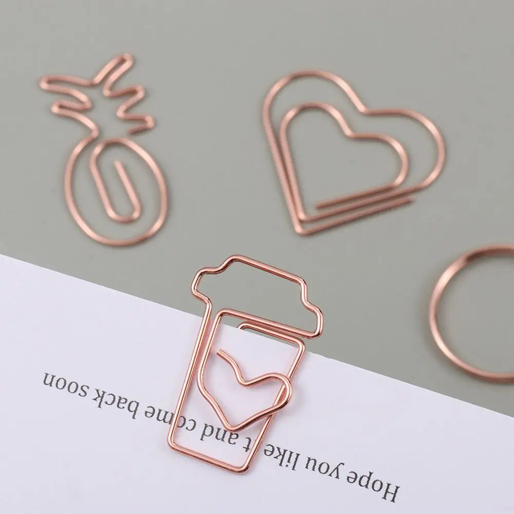 50/20pcs Love Diamond Crown Envelope Stationery Photo Tickets Office Supplies Metal Book Paper Clip Paperclips Mini Binder Clips