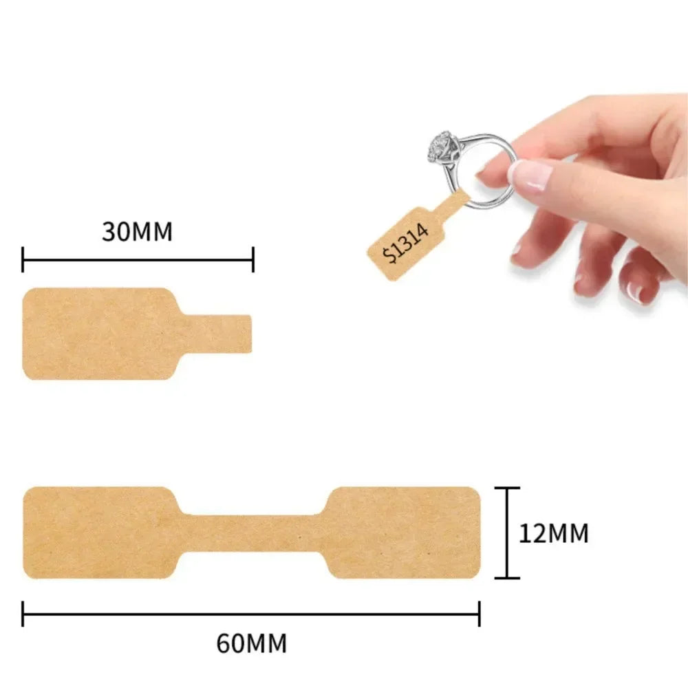 500pcs Paper Price Tags Jewelry Tags Self Adhesive Blank Labels Display Card Packaging Sticker Necklace Earring Bracelet DIY