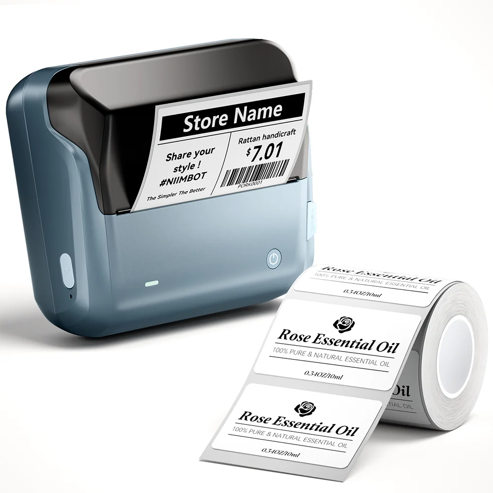 Niimbot B4 Thermal Label Printer Large Size 20-110mmm Print Width Label Sitcker Machine Shipping Label Business Office Use