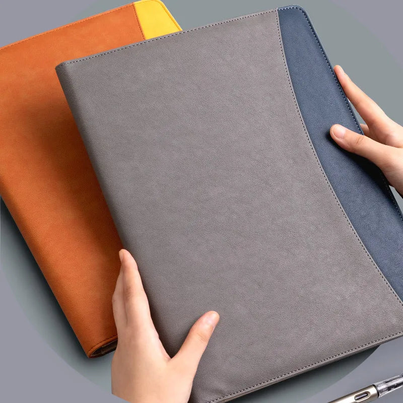 A4 Business Leather Portfolio Padfolio Folder Multifunctional Business Manager Clipboard Document Organizer Office Conference