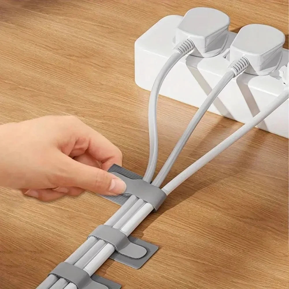Self Adhesive Reusable Cable Ties Velcro Fastening Wire Organizer Adjustable Cord Holder for Desk Power Cord Management