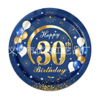 18th 30th 40th 50th 60th 70th Birthday Decorations Men Women Blue Birthday Happy Birthday  Plates Cup Tableware Anniversary
