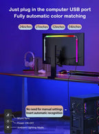 LED Light Strip Computer Screen Colar Sync Monitor Ambilight RGB Lights Ambient Lighting PC Backlight Pickup Light for Game Room