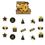 50th Birthday Party Supplies for Men Women Black and Gold 50 Years Old Party Paper Plates Cups Napkin Tablecloth Tableware Decor