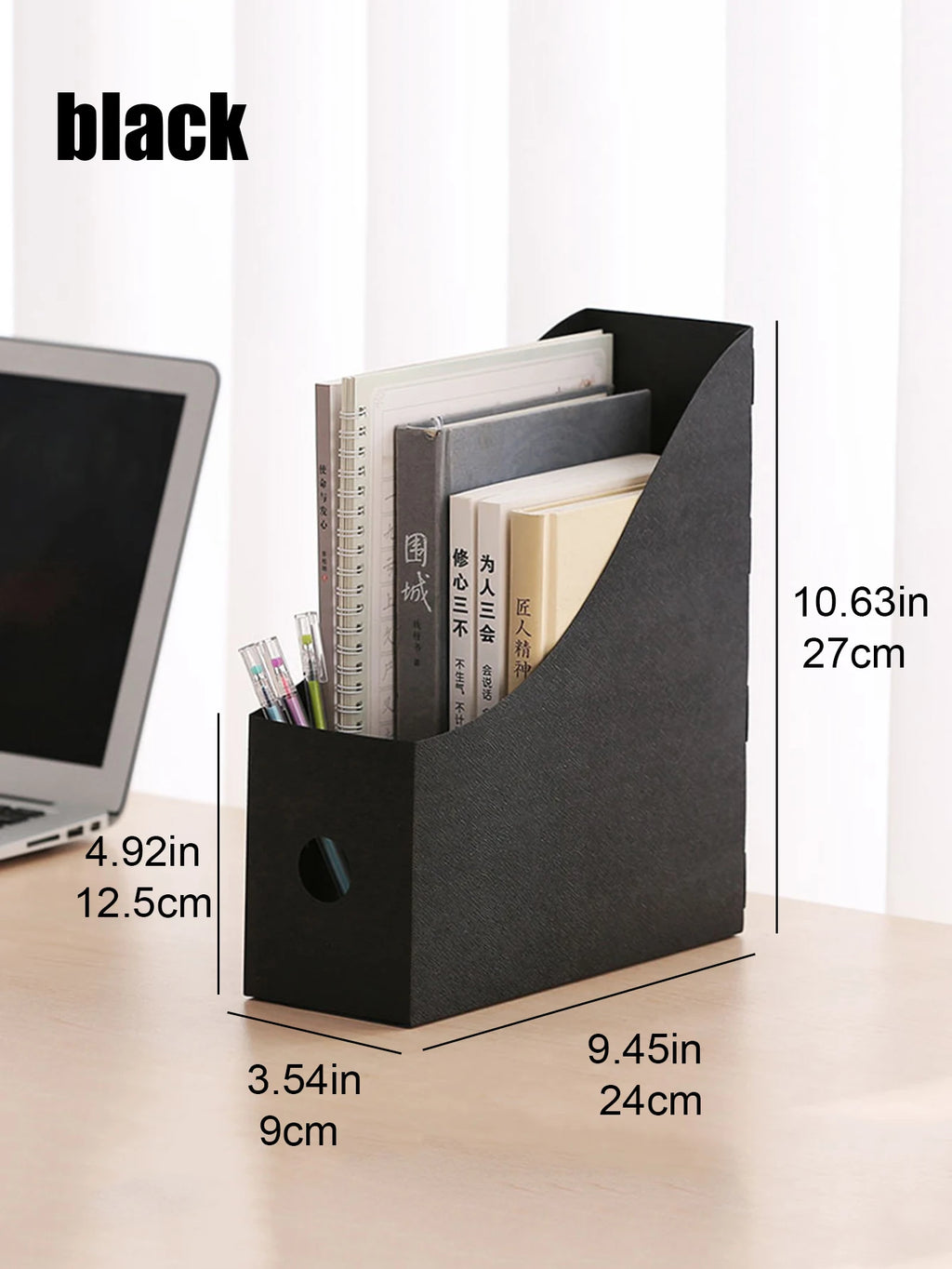 Plastic Desktop File Organizer, Student Office Document Bookends Shelf Adjustable Bookshelf Storage Box for Home School Supplies