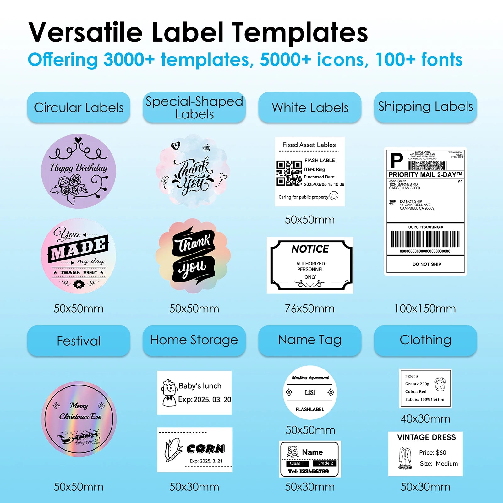 Thermal Label Printer -4x6 Shipping Label Printer for Small Business, Home Use - Compatible with Android, iPhone and Windows