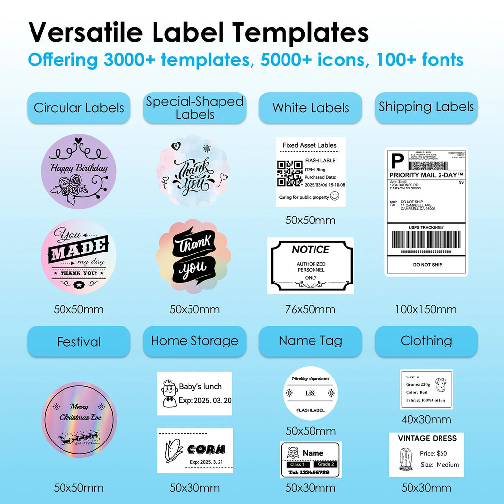 Thermal Label Printer -4x6 Shipping Label Printer for Small Business, Home Use - Compatible with Android, iPhone and Windows
