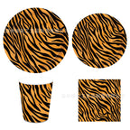 Jungle Safari Wild Animal Party Supplies Disposable Jungle Zoo Animal Print Paper Plates Napkins for Birthday Party Baby Shower