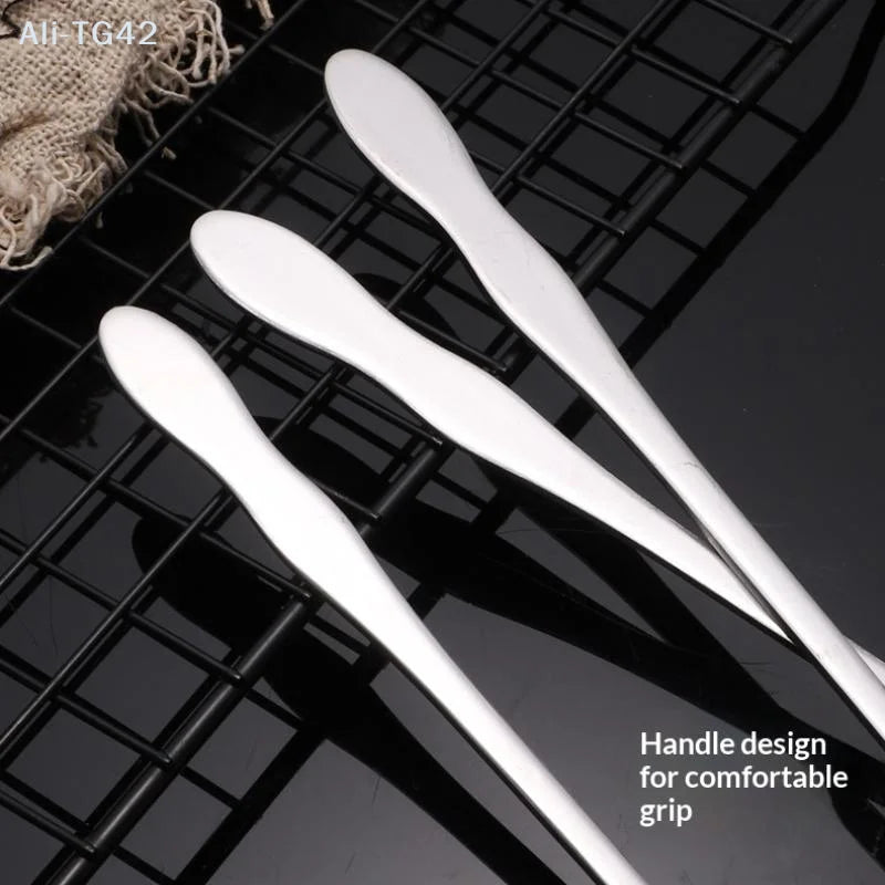 pogyrt Stainless Steel Long Handle Stir Spoon For Cocktails, Ice Coffee, And Tea - Mixing Spoon With Easy Grip Handle