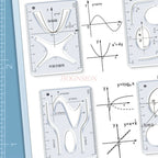 8pcs/set Multi functional geometric ruler, student drawing ruler, mathematical drawing design template