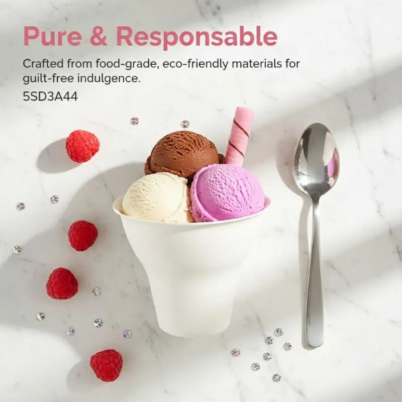 10Pcs Disposable Ice Cream Cup Dessert Cake Paper Cup Shaved Ice Yogurt Bowl Food Grade Tiramisu Dessert Pulp Cups