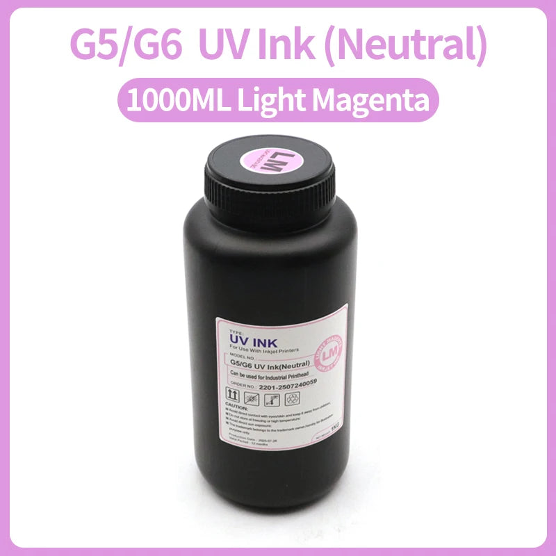 1000ML LED Curable UV Ink For Ricoh G5 G6 Gen3 Gen4 Gen4L Gen5 Gen5i Gen5S Gen6 G3 G4 G5i Printhead Hard Soft Neutral UV Ink