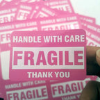 60 Pcs Black Pink 2" x 3" Fragile Stickers for Shipping and Moving "Please Handle with Care " Warning Stickers Fragile Labels