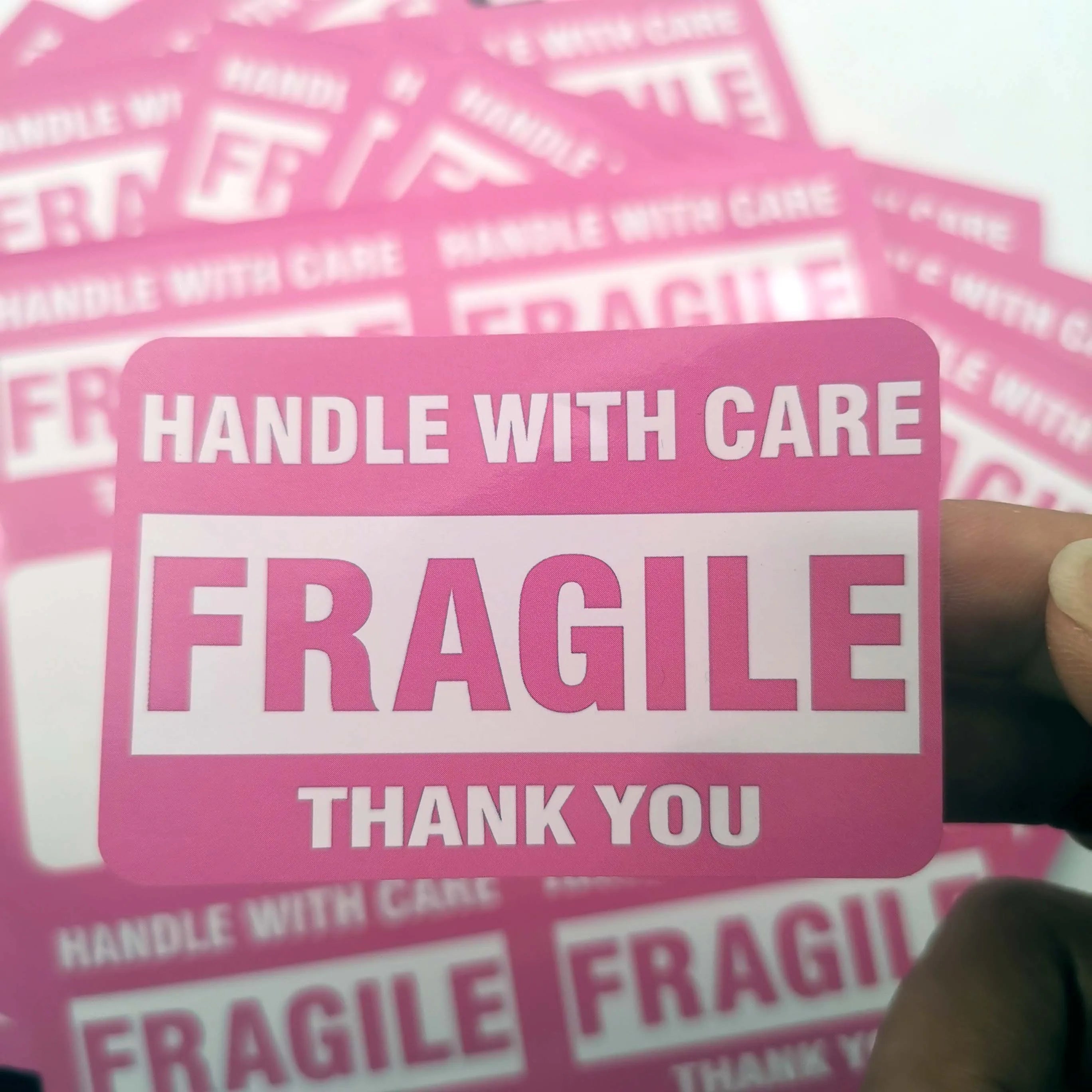 60 Pcs Black Pink 2" x 3" Fragile Stickers for Shipping and Moving "Please Handle with Care " Warning Stickers Fragile Labels