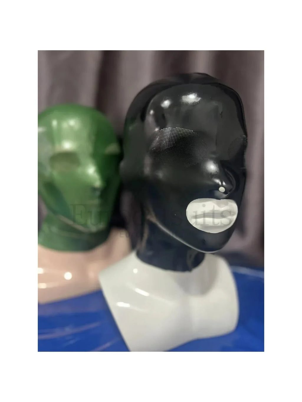 Latex Hooded Mask rubber  Restraints  fetish Gloves seamless  rubberman  Catsuit Fetish latex gloves rubber bodysuit