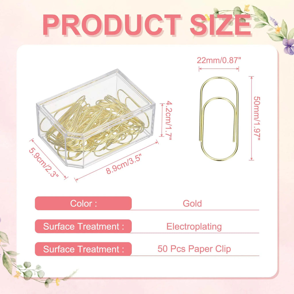 20/50/100Pcs Paper Clip 2inch Non-Skid Metal Paper Clamp Clips Large for Office Supplies Craft Scrapbook Document Note Sorting
