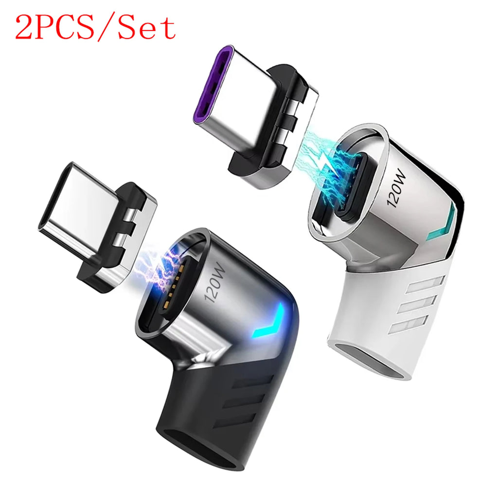 PD 120W Usb C To Type C Magnetic Adapter Fast Charging Magnetic Converter Cable USB C Connector for Macbook IPad Switch Samsung