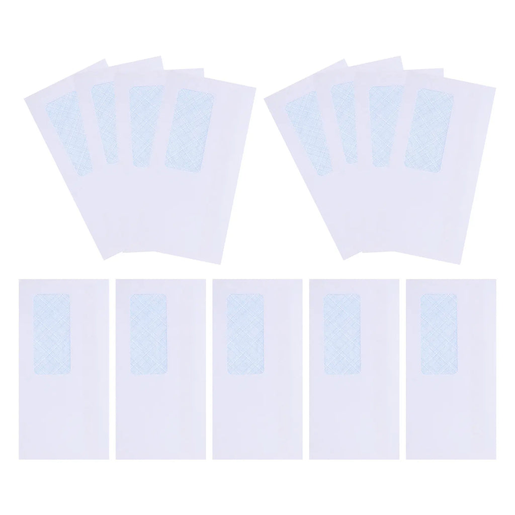 50Pcs Peel and Seal Security Envelopes with Left Window for Checks Receipts Cash Budgeting Resume Documents