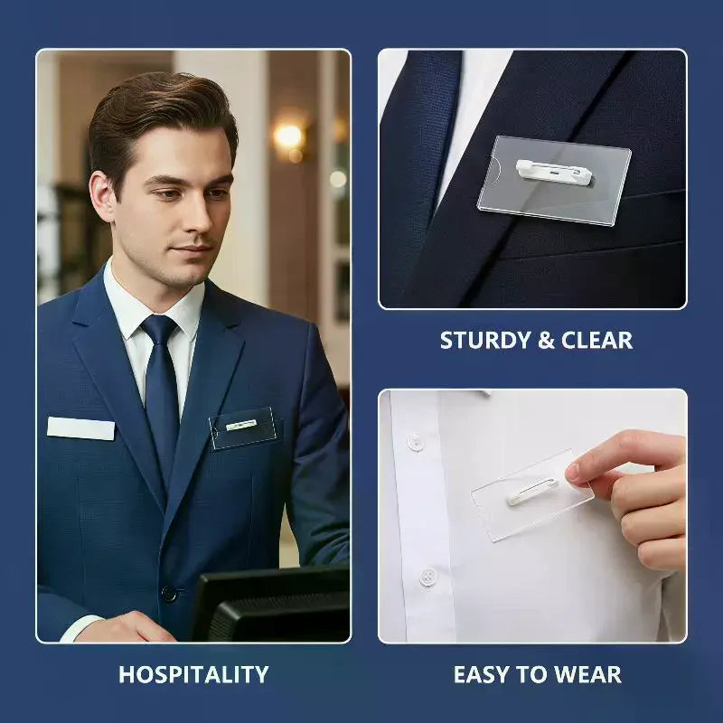 10/20/30Pcs Name Tag Blank Name Badges, Acrylic Material, Pin & Magnet Backing, Ideal for Conferences, Events, Office, Reusable