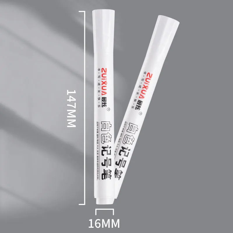 5pcs White Marker Paint Pens Waterproof Rubber Permanent Marker Pen Car Tyre Tread Environmental Tire Painting DIY Graffiti Pens