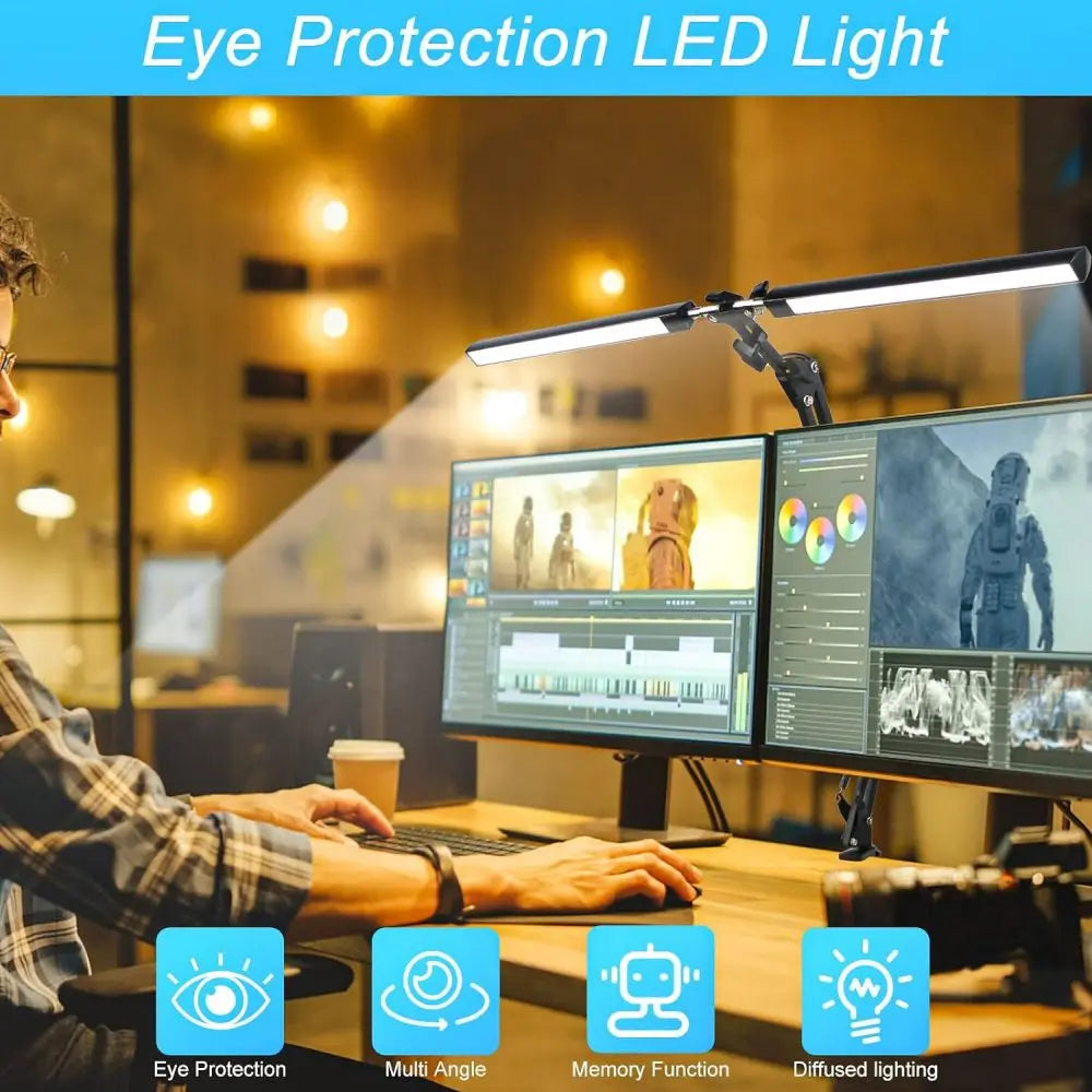 LED Desk Lamps Stepless Dimmable Led Computer Monitor Light USB Table Lamp for Office Study Reading Lighting Fixture
