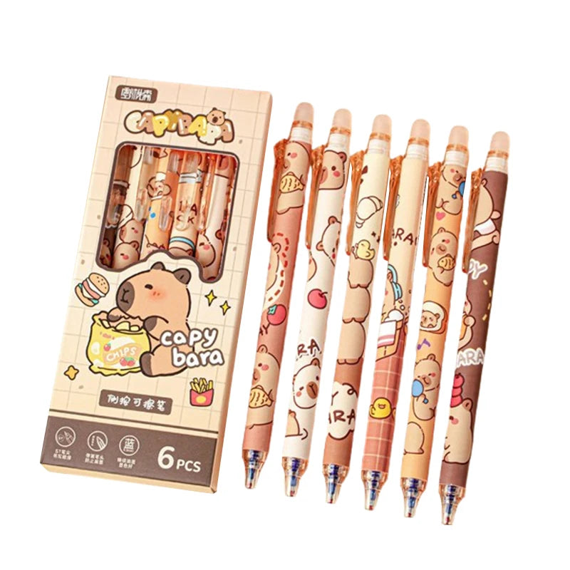 12pcs Cute Cartoon Capybara HB Pencils Stationery Set With Pencil Sharpener School Students Stationery Gift