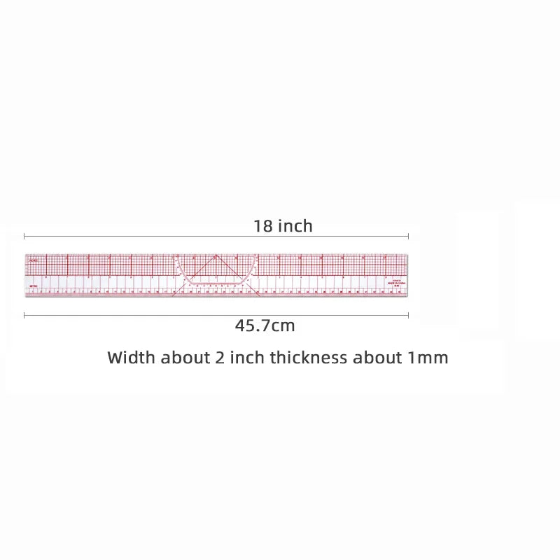 Empire sewing ruler and French curve, used for pattern making drafting, transparent plastic fashion designer ruler pieces assemb
