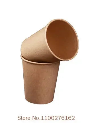 100pc/pack 6oz/180ml Kraft Paper Cup Disposable Paper Cup Coffee Tea Cup Party Wedding Supplies