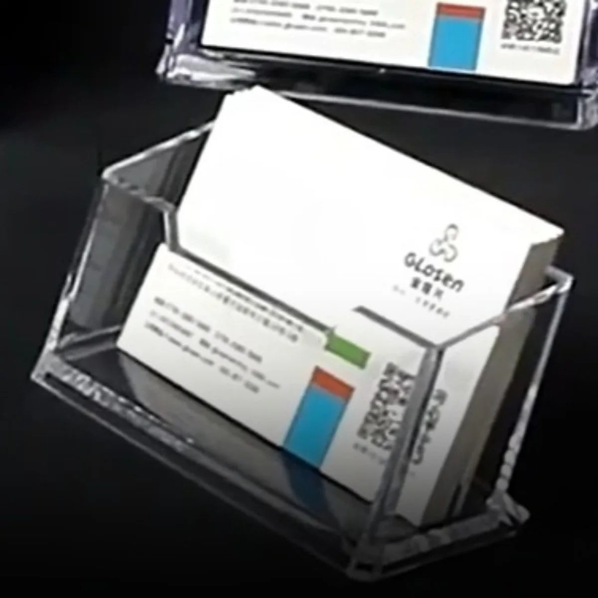 Transparent Plastic Business Card Holder Acrylic Business Card Display Stand Can Be Placed 30-40 Business Cards Office Supplies